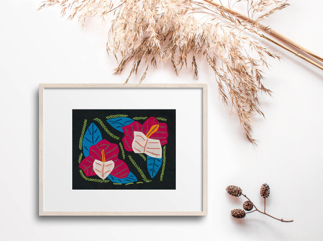 Multi-Color Floral Flower Blue And Red Molita