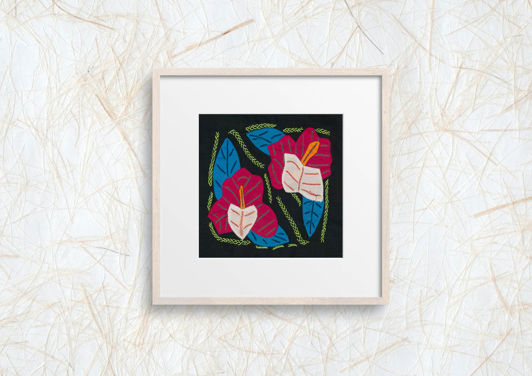 Multi-Color Floral Flower Blue And Red Molita