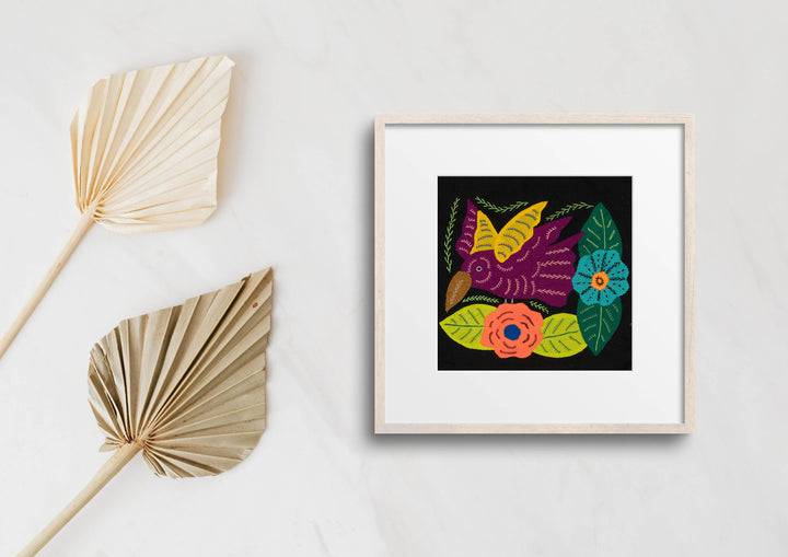 Multi-Color Hummingbird Maroon And Yellow Molita