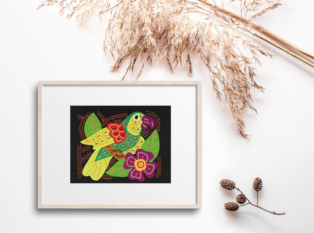 Multi-Color Parrot Bird Green And Purple Molita