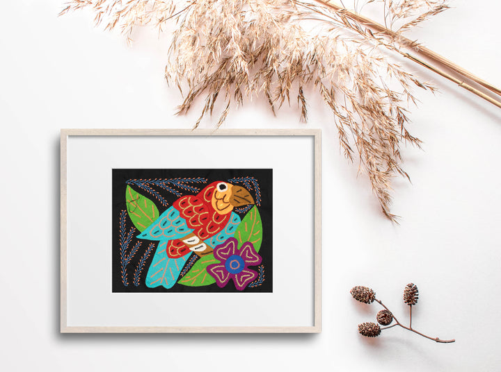 Multi-Color Parrot Bird Red And Blue Molita