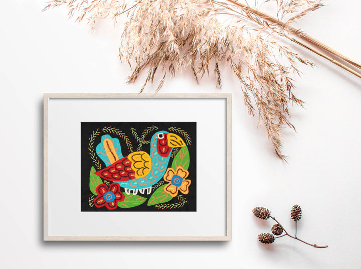 Multi-Color Bird Red And Blue Molita