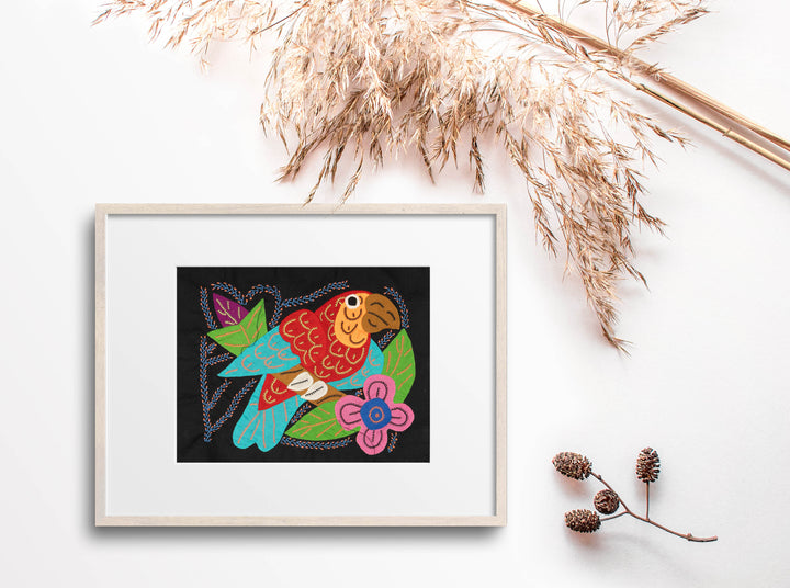 Multi-Color Parrot Bird Red And Blue Molita