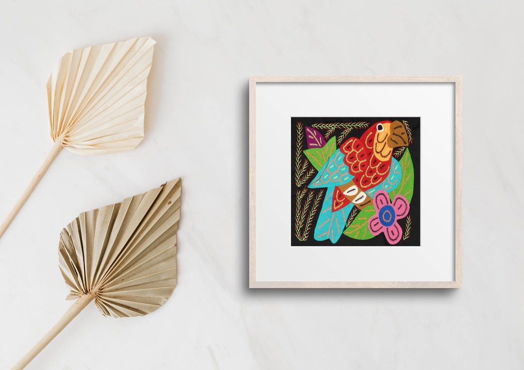 Multi-Color Parrot Bird Red And Blue Molita