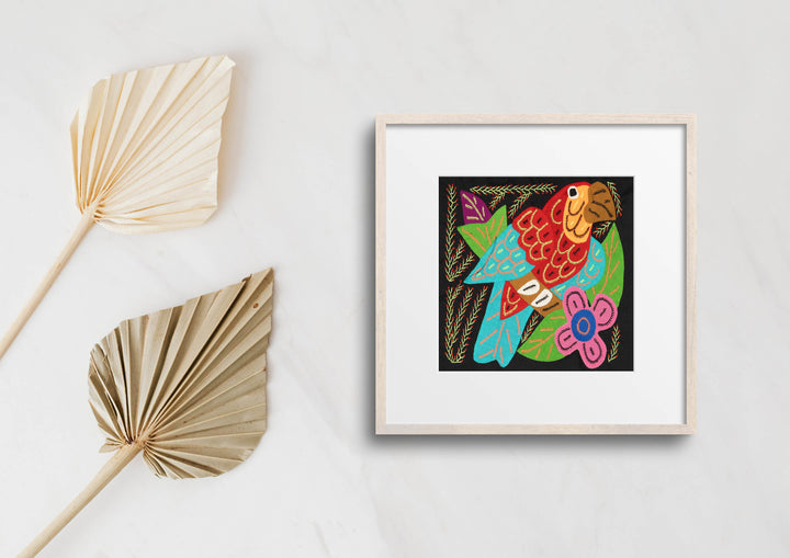 Multi-Color Parrot Bird Red And Blue Molita