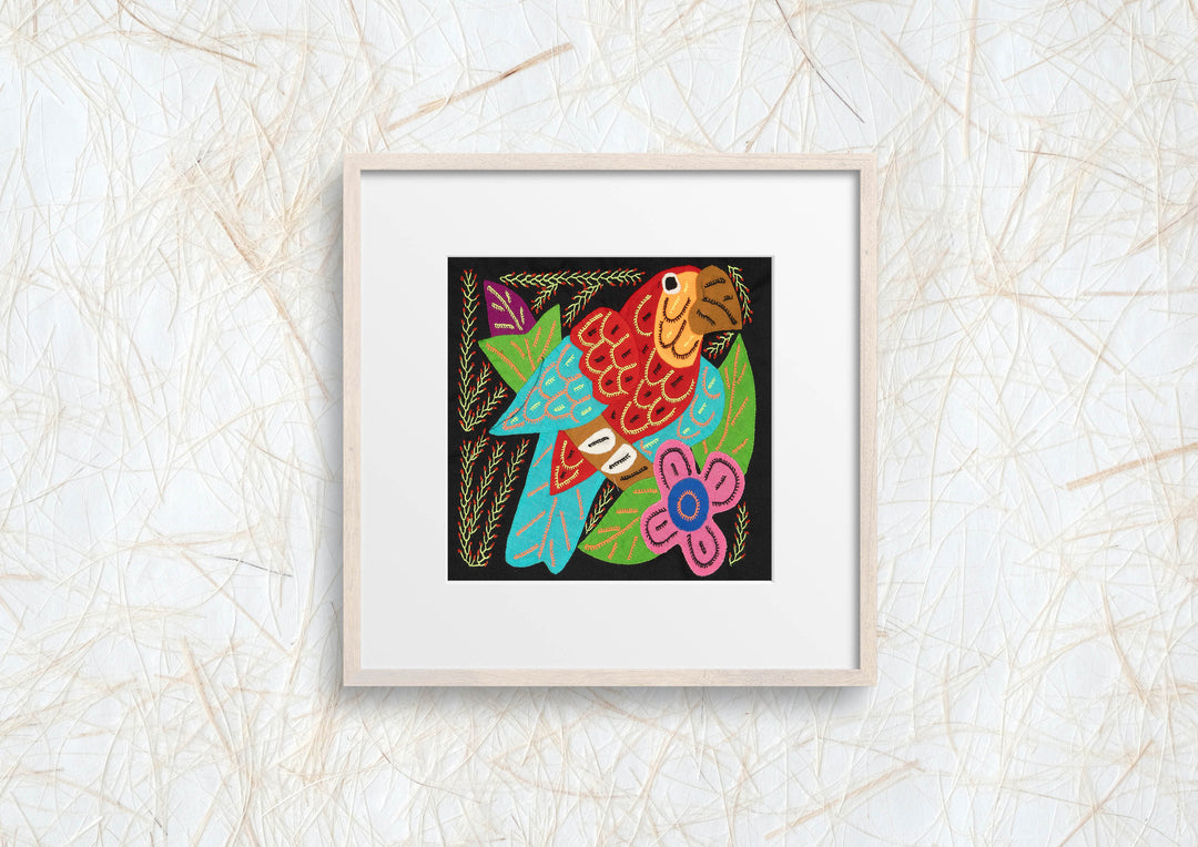 Multi-Color Parrot Bird Red And Blue Molita