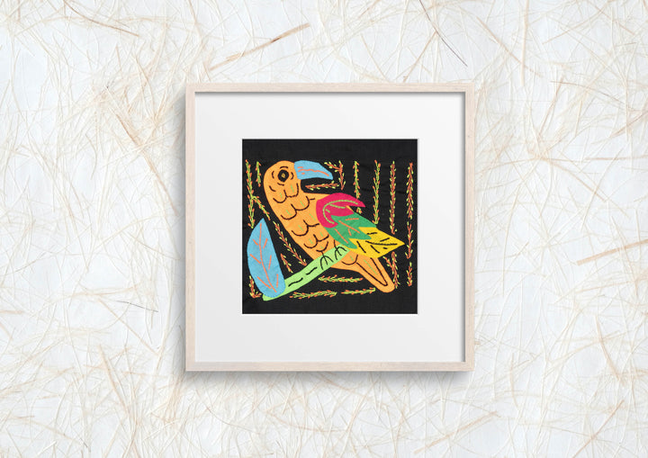 Multicolor Orange Red And Blue Bird Molita