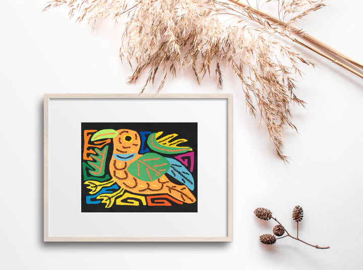 Multicolor Orange And Green Bird Molita