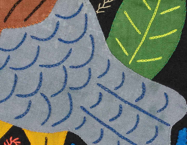 Multicolor Bird Gray And Green Molita