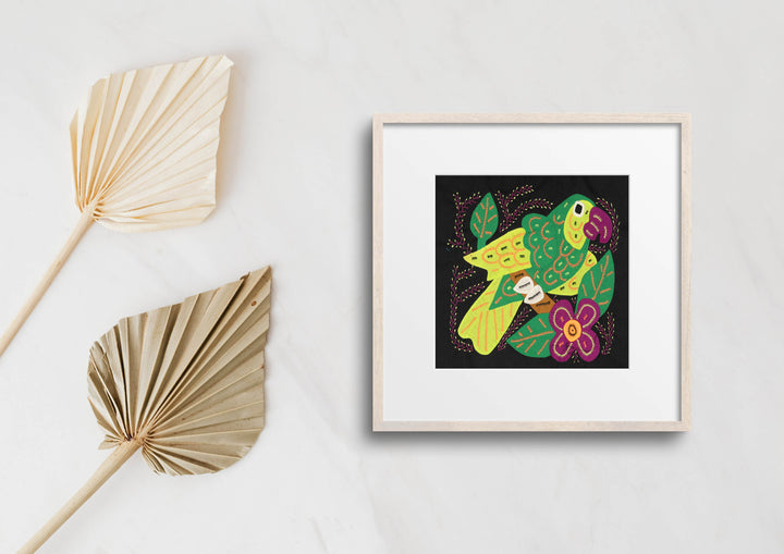 Multi-Color Parrot Bird Green And Purple Molita