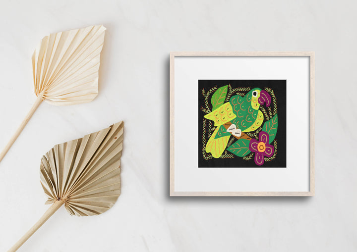 Multi-Color Parrot Bird Green And Purple Molita