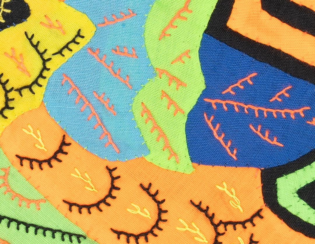 Multicolor Black Blue And Orange Bird Molita