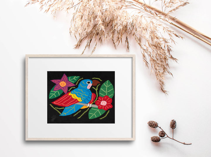 Multi-Color Parrot Bird Red And Blue Molita