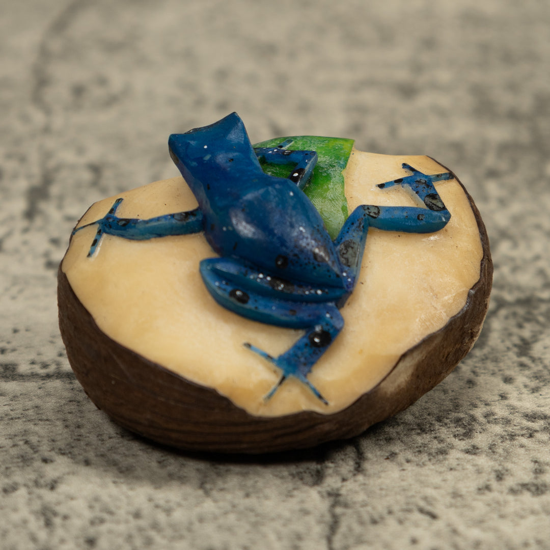 Blue Poison Dart Frog Tagua Carving