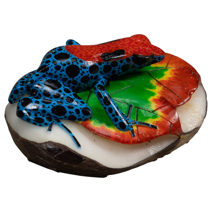 Red And Blue Poison Dart Frog Tagua Carving