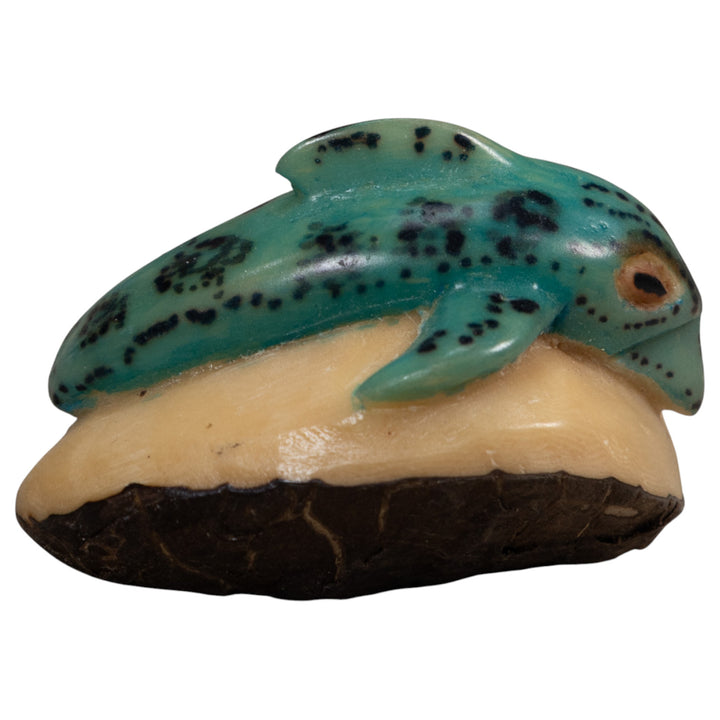 Vintage Blue Dolphin Tagua Carving