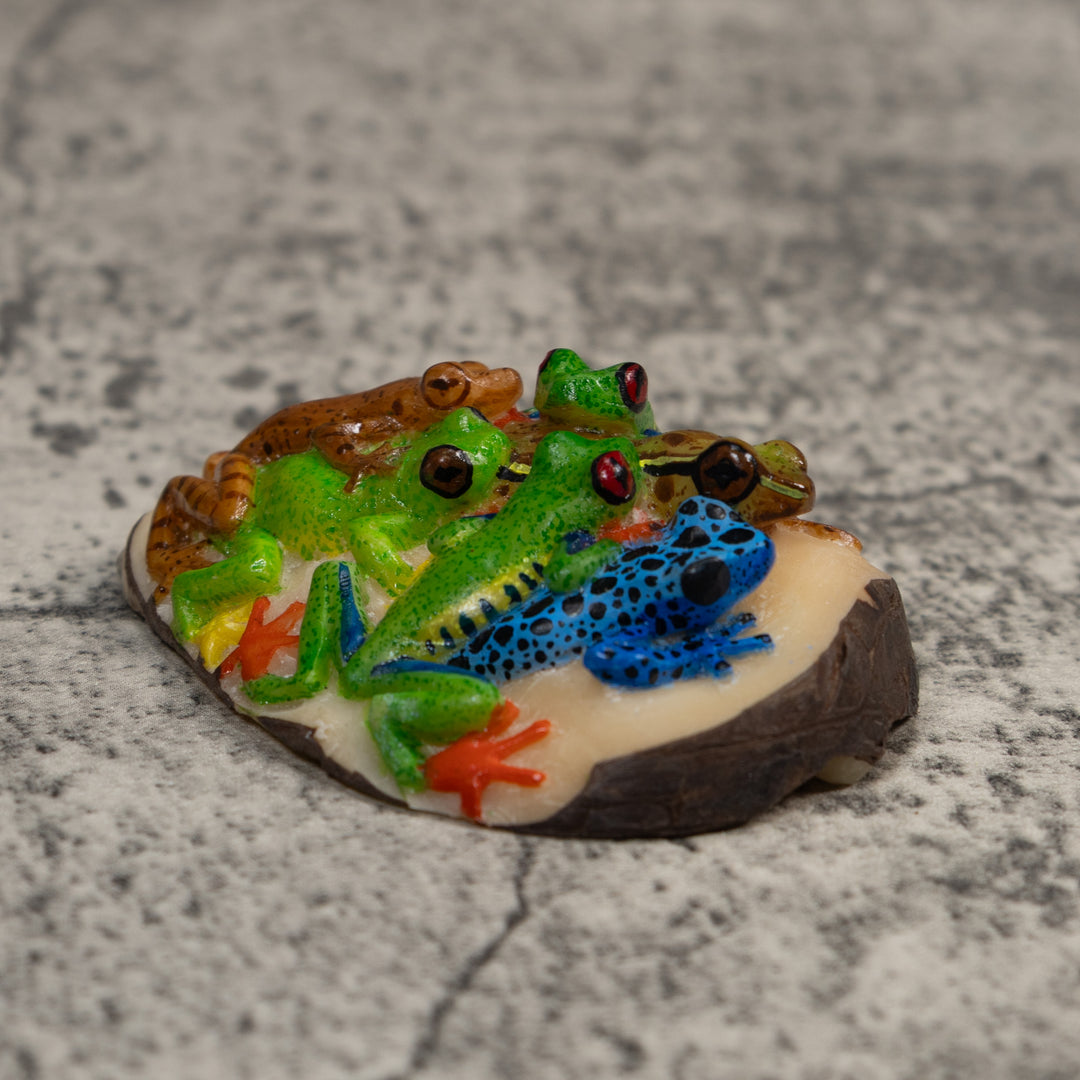 Six Poison Dart Frog Tagua Carving