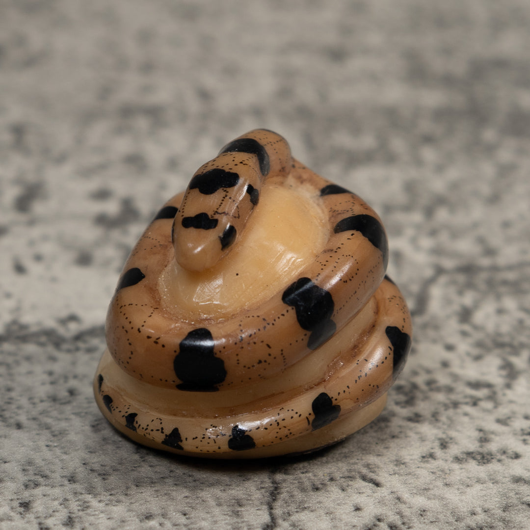 Vintage Black And Tan Snake Tagua Carving