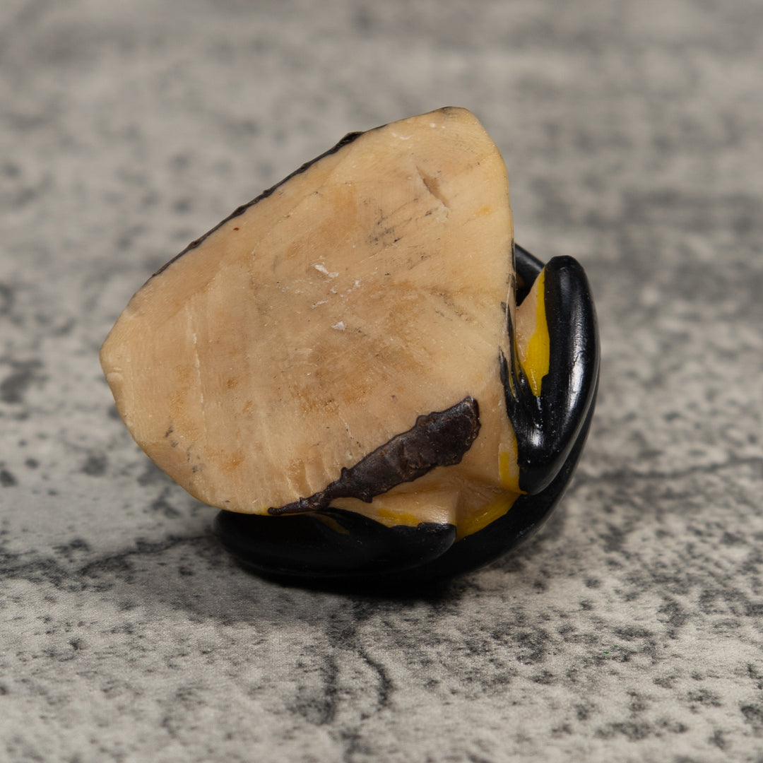Vintage Black And Gold Poison Dart Frog Tagua Carving