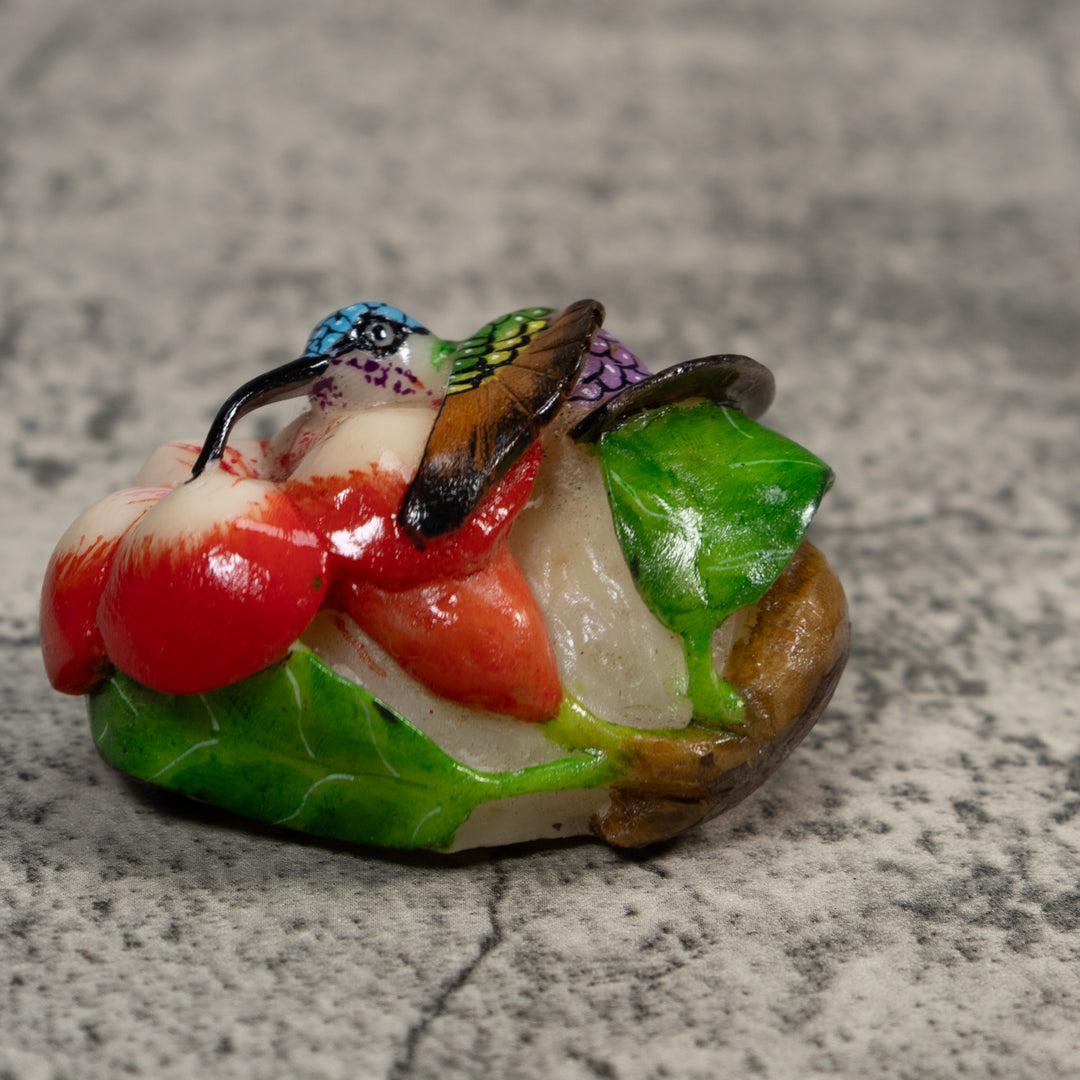 Multi-Color Hummingbird Tagua Carving