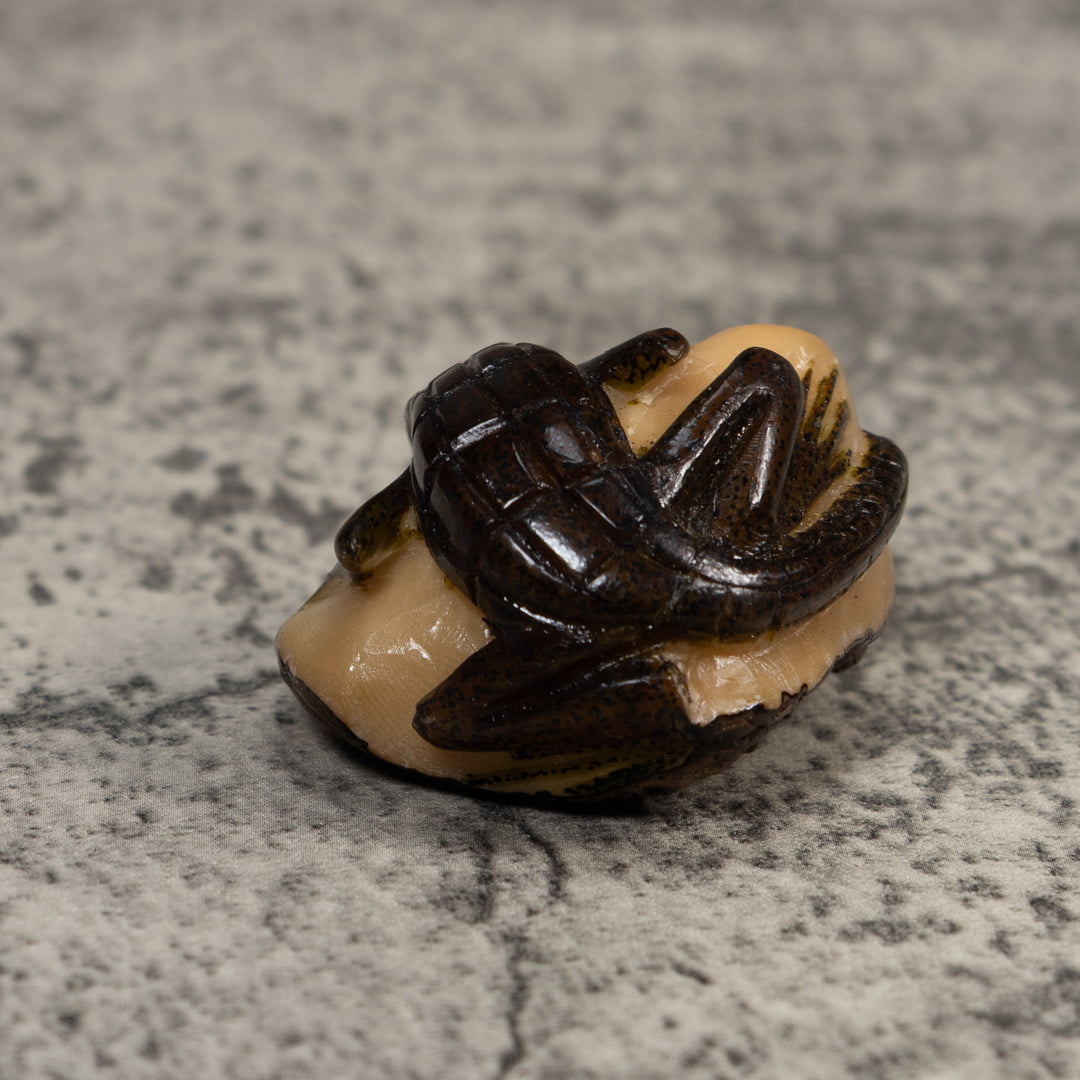Brown And Black Alligator Crocodile Tagua Carving