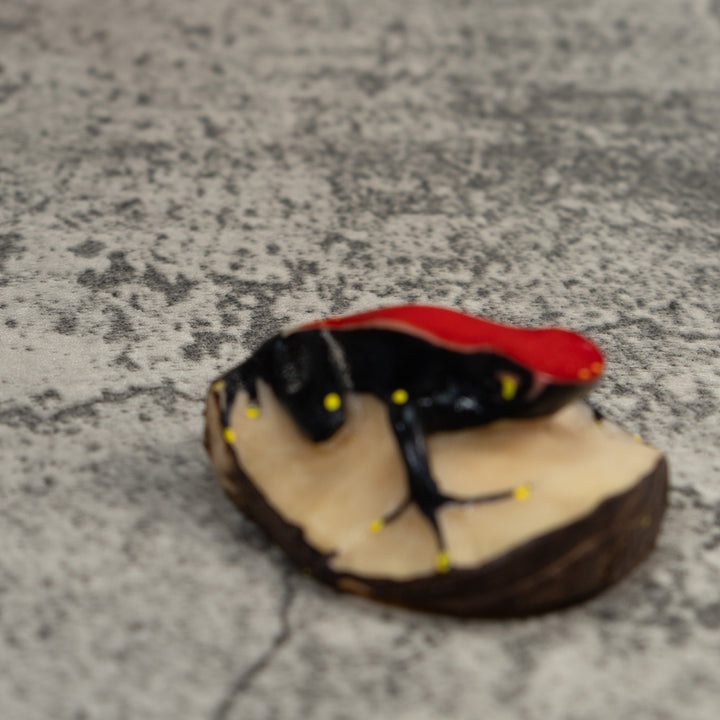 Red Yellow And Black  Poison Dart Frog Tagua Carving