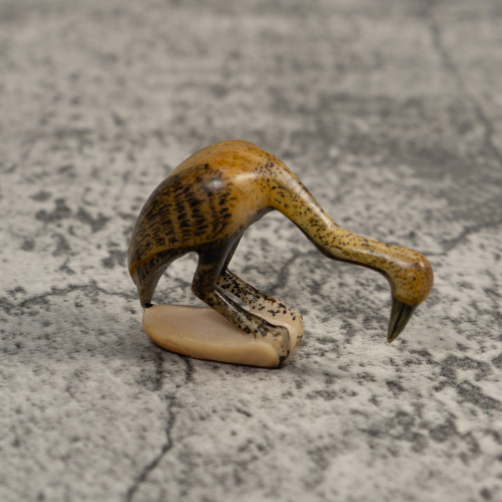 Vintage Waterbird Heron Tagua Carving