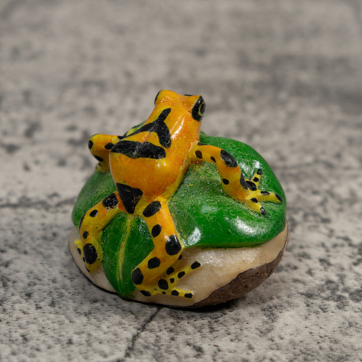 Black Gold And Green Poison Dart Frog Tagua Carving