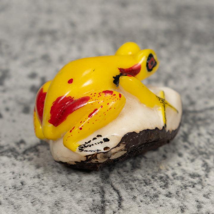 Yellow And Red Poison Dart Frog Tagua Carving