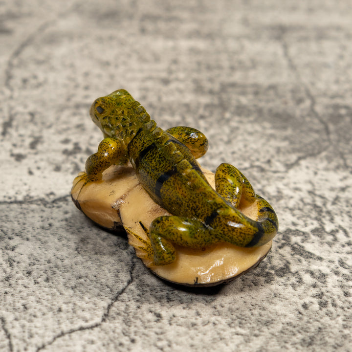 Double Nut Iguana Lizard Tagua Carving