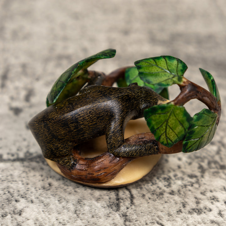 Coatimundi In Leaves Tagua Carving