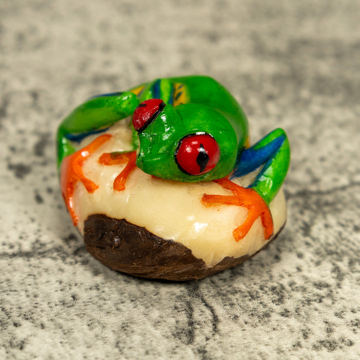 Red Eye Tree Frog Tagua Carving