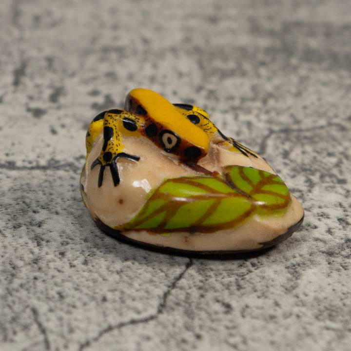 Gold And Black Poison Dart Frog Tagua Carving