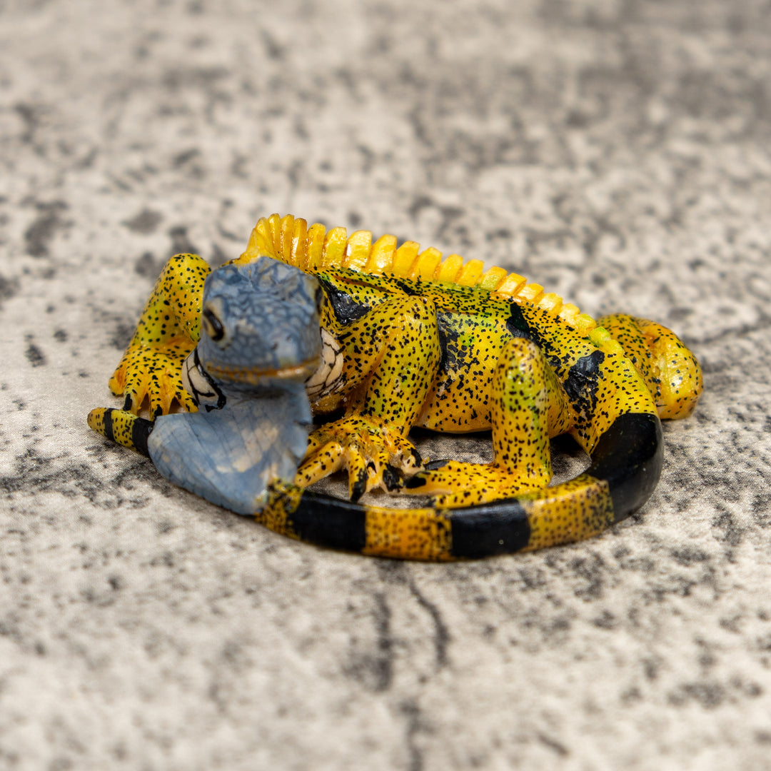 Brown Iguana Lizard Pendant Tagua Carving