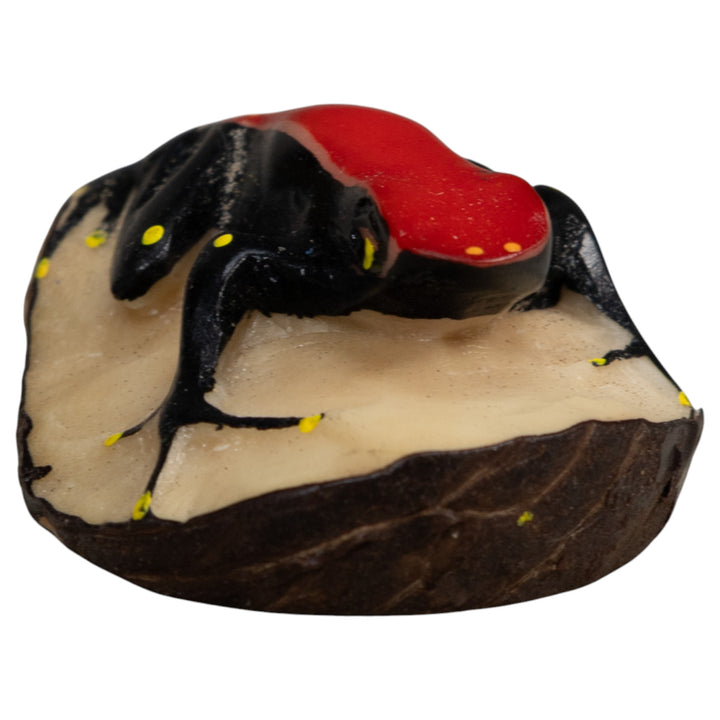 Red Yellow And Black  Poison Dart Frog Tagua Carving
