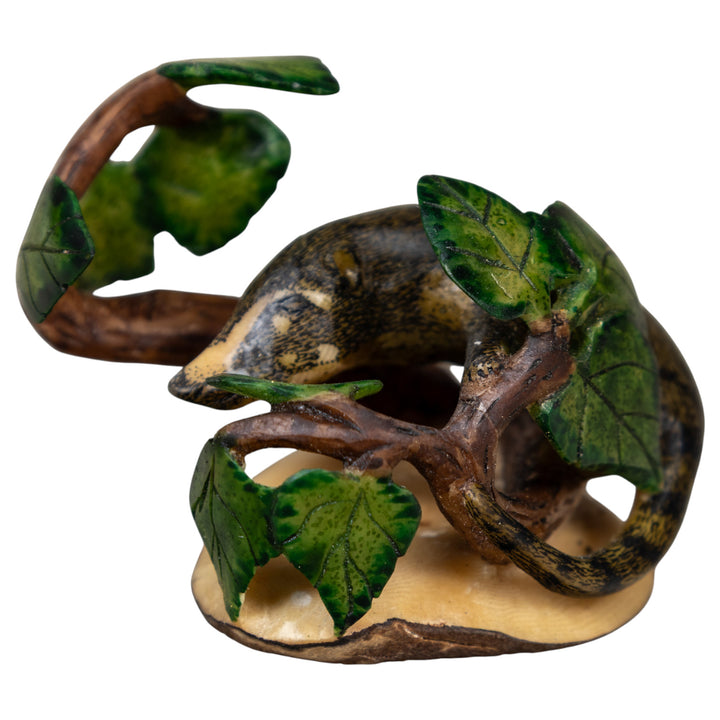 Coatimundi In Leaves Tagua Carving