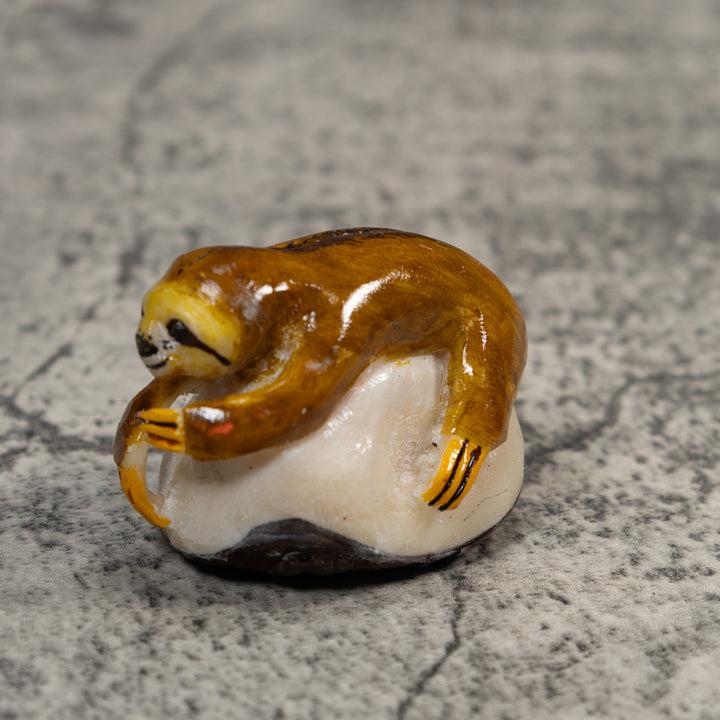 Brown Sloth Tagua Carving