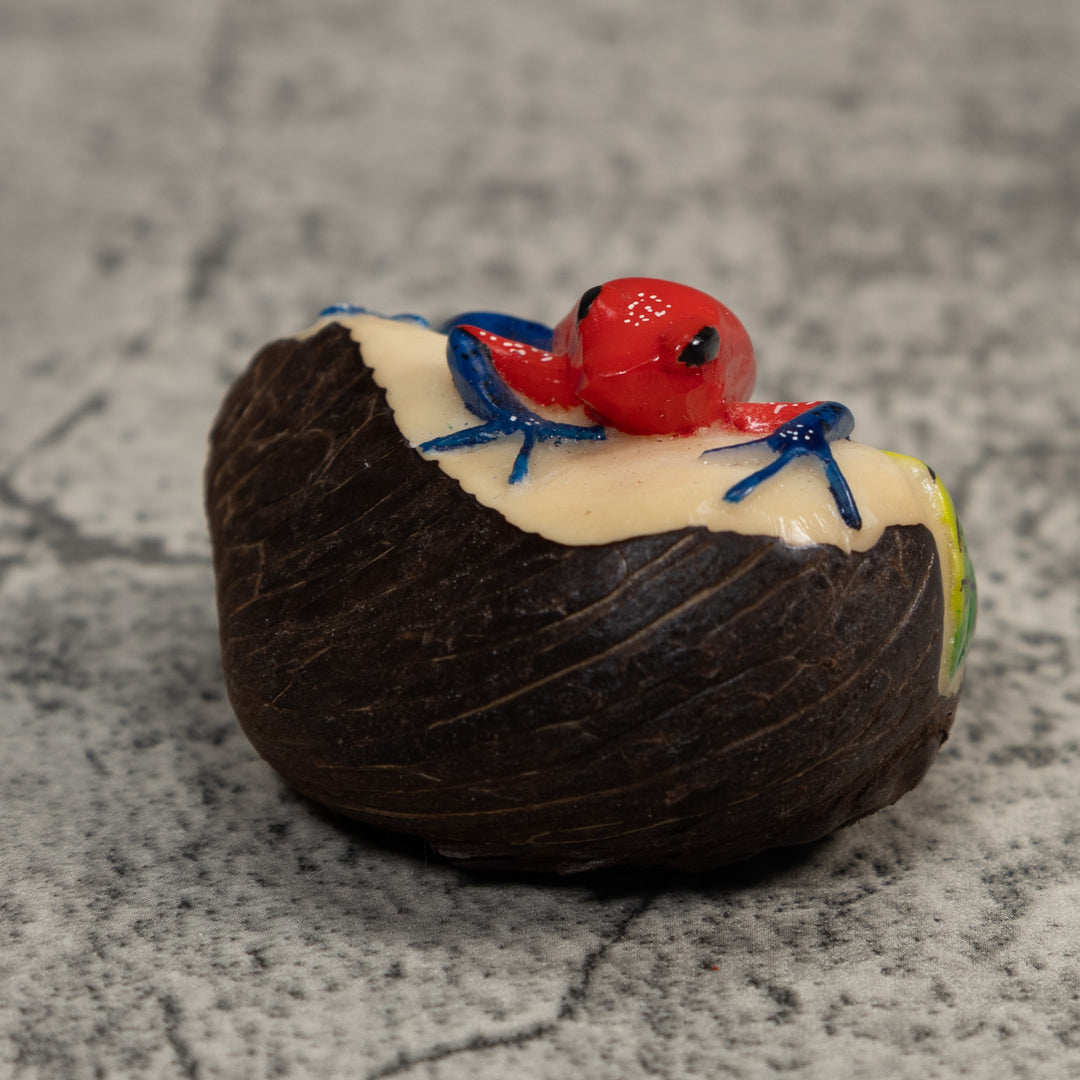 Red And Blue Poison Dart Frog Tagua Carving