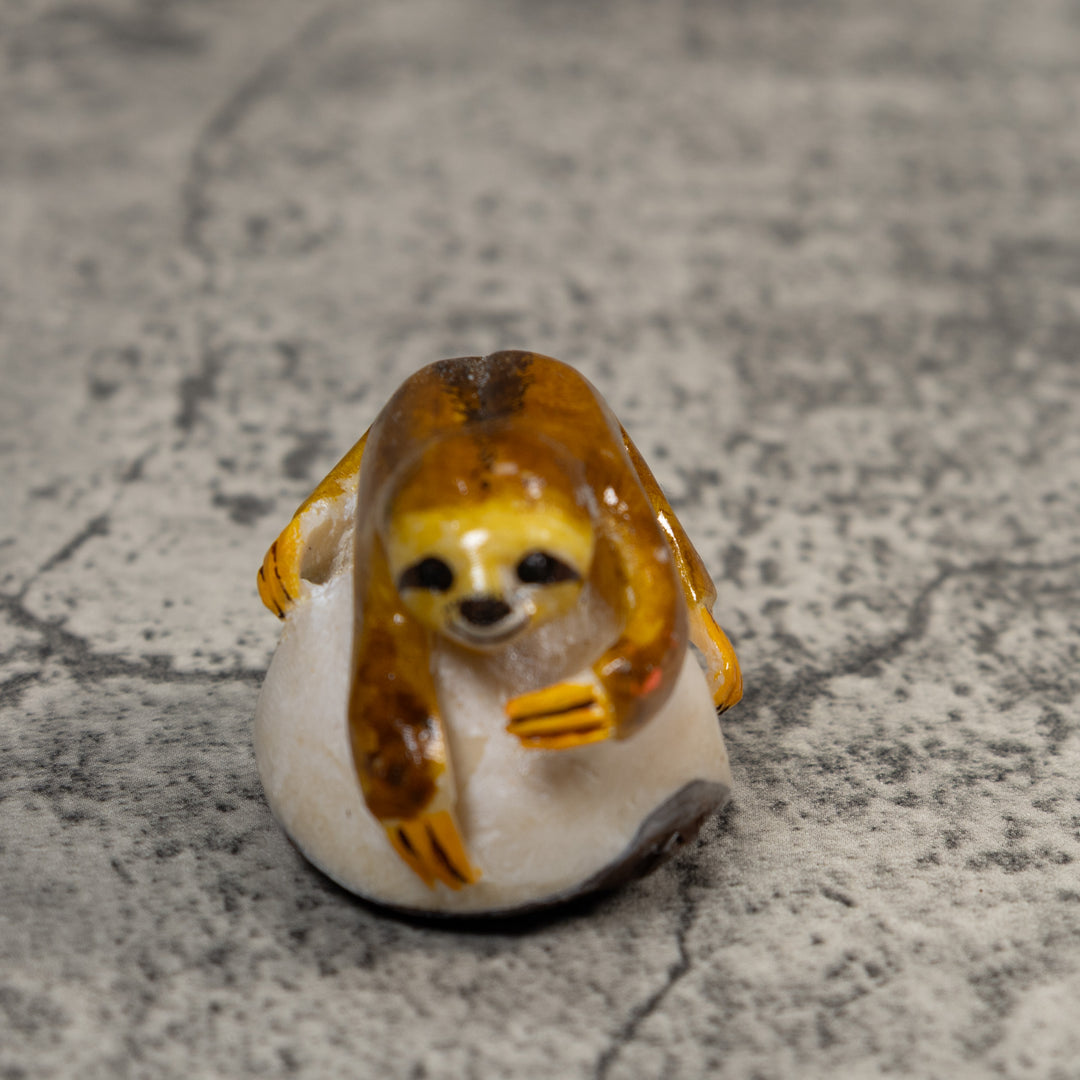 Brown Sloth Tagua Carving