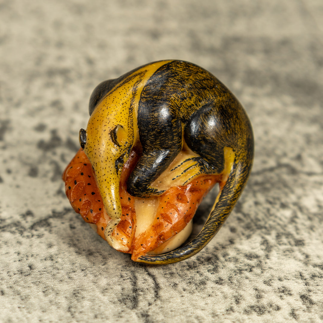 Anteater On Termit Nest Tagua Carving