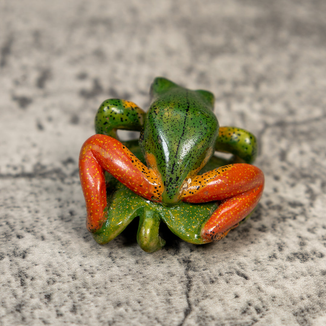 Orange Black And Green Poison Dart Frog Tagua Carving