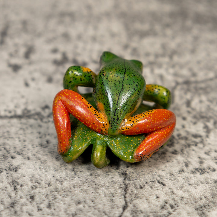 Orange Black And Green Poison Dart Frog Tagua Carving