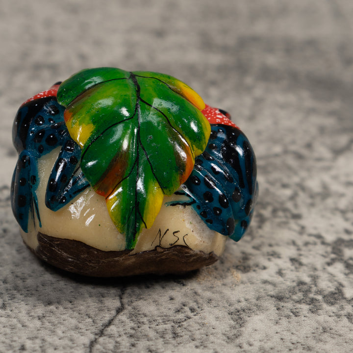 Double Red And Black Poison Dart Frog Tagua Carving
