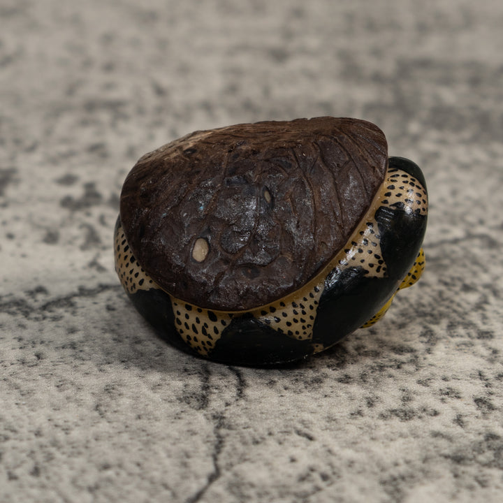 Vintage Snake Eating Frog Tagua Carving