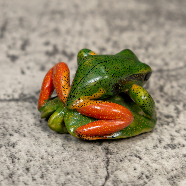 Orange Black And Green Poison Dart Frog Tagua Carving