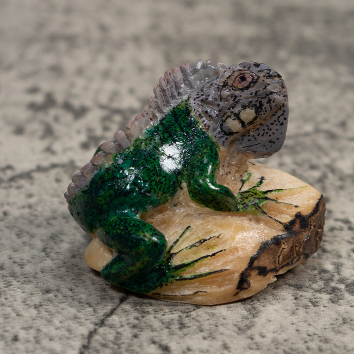 Green Iguana Lizard Tagua Carving