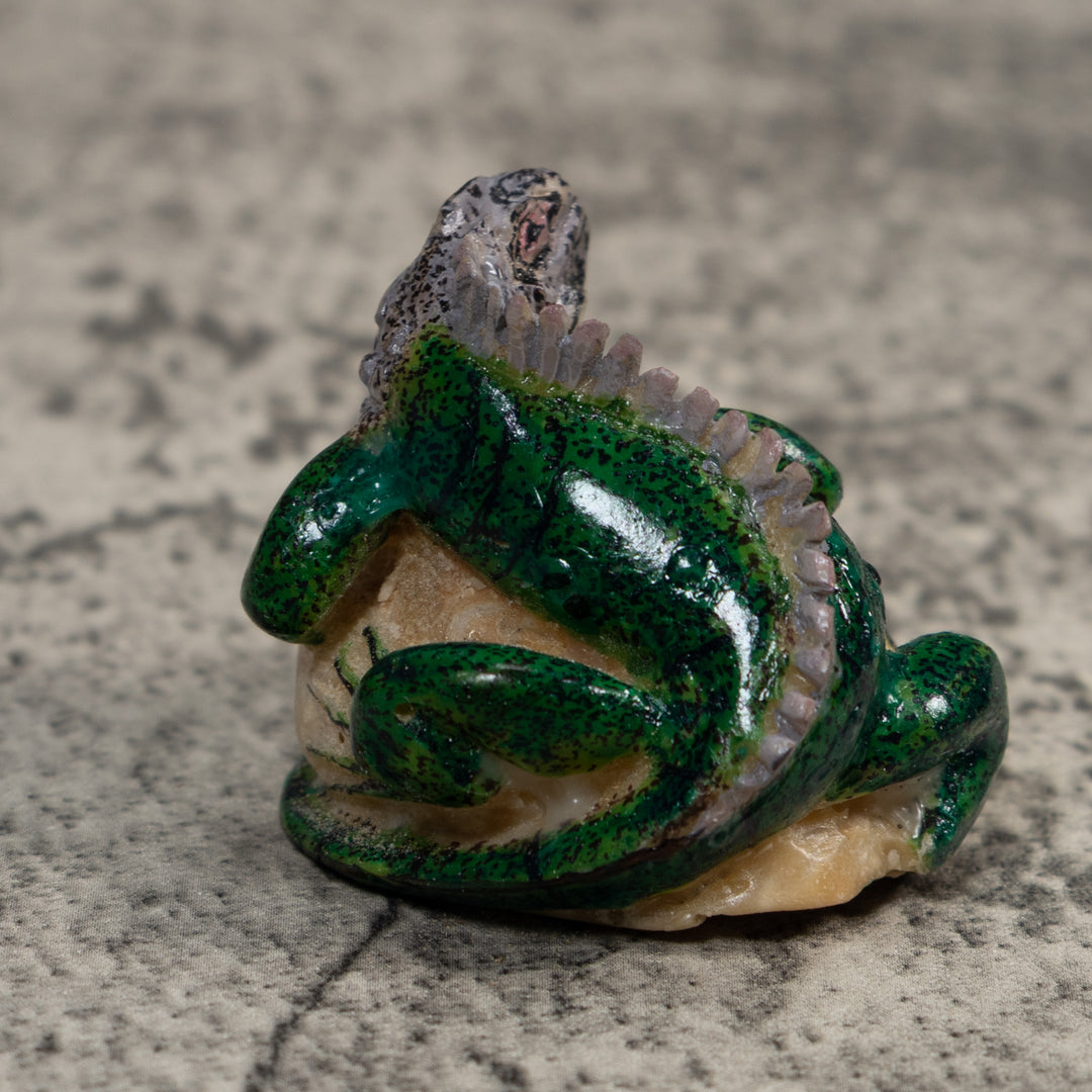 Green Iguana Lizard Tagua Carving