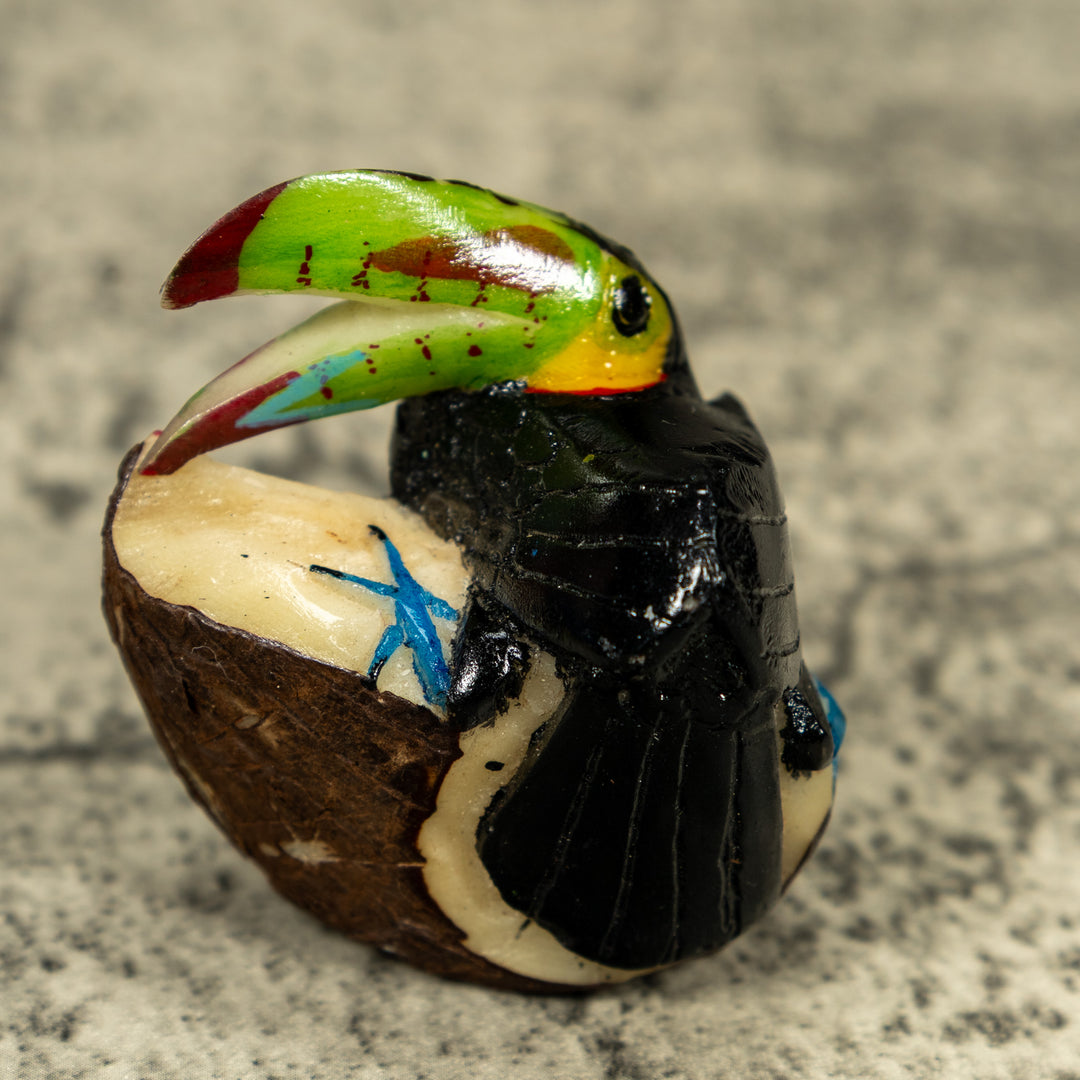 Toucan Parrot Bird Tagua Carving