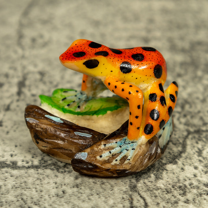 Orange And Yellow Poison Dart Frog Tagua Carving