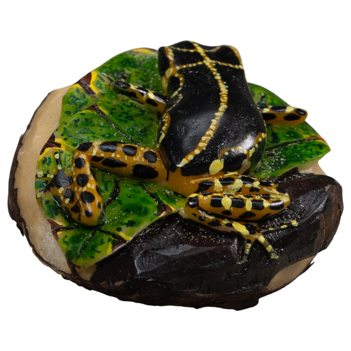 Black And Yellow Poison Dart Frog Tagua Carving